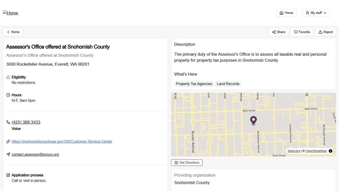 Assessor's Office offered at Snohomish County