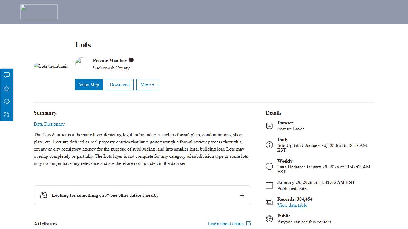 Lots Snohomish County Open Data Portal