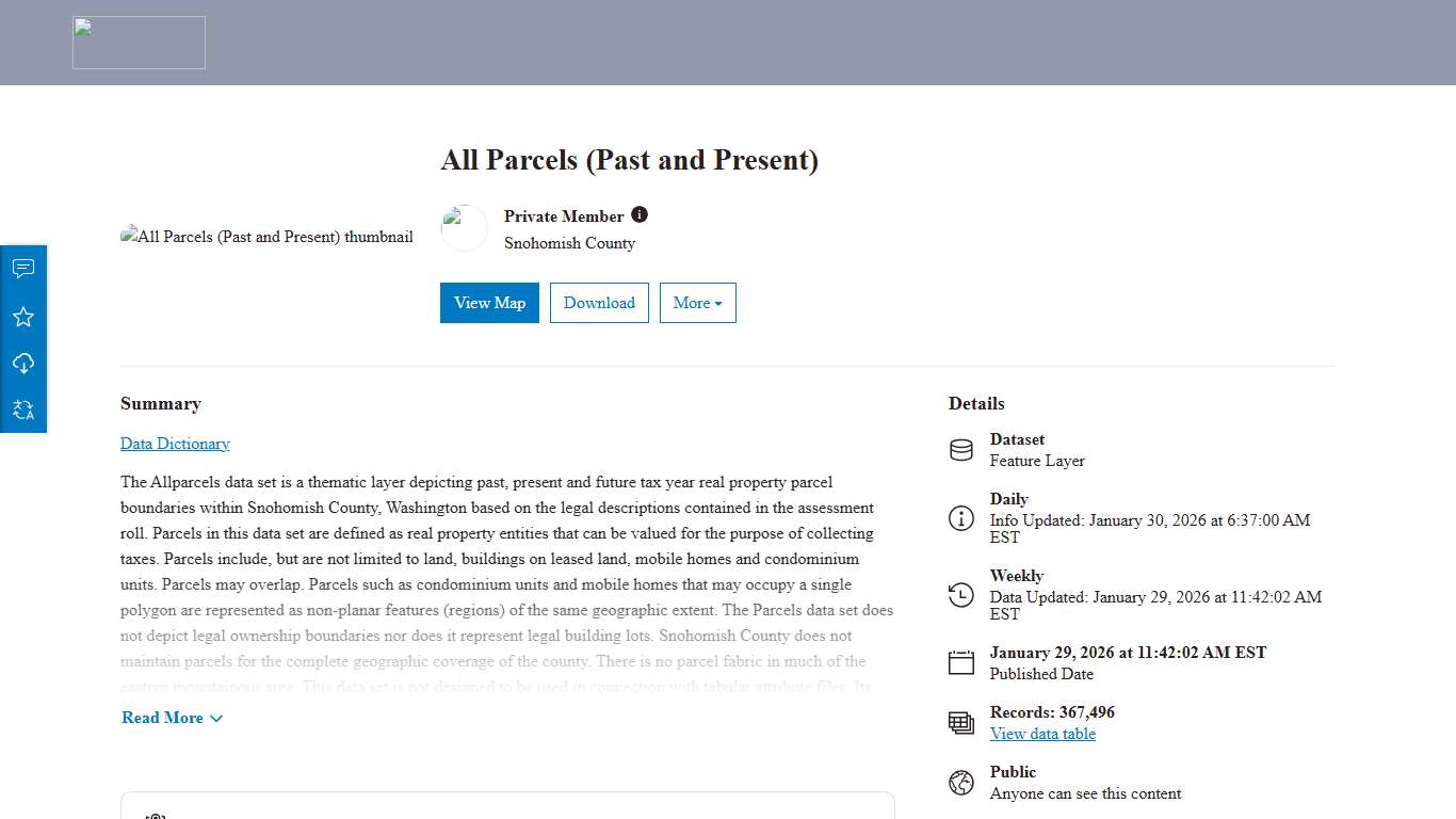 All Parcels (Past and Present) Snohomish County Open Data Portal